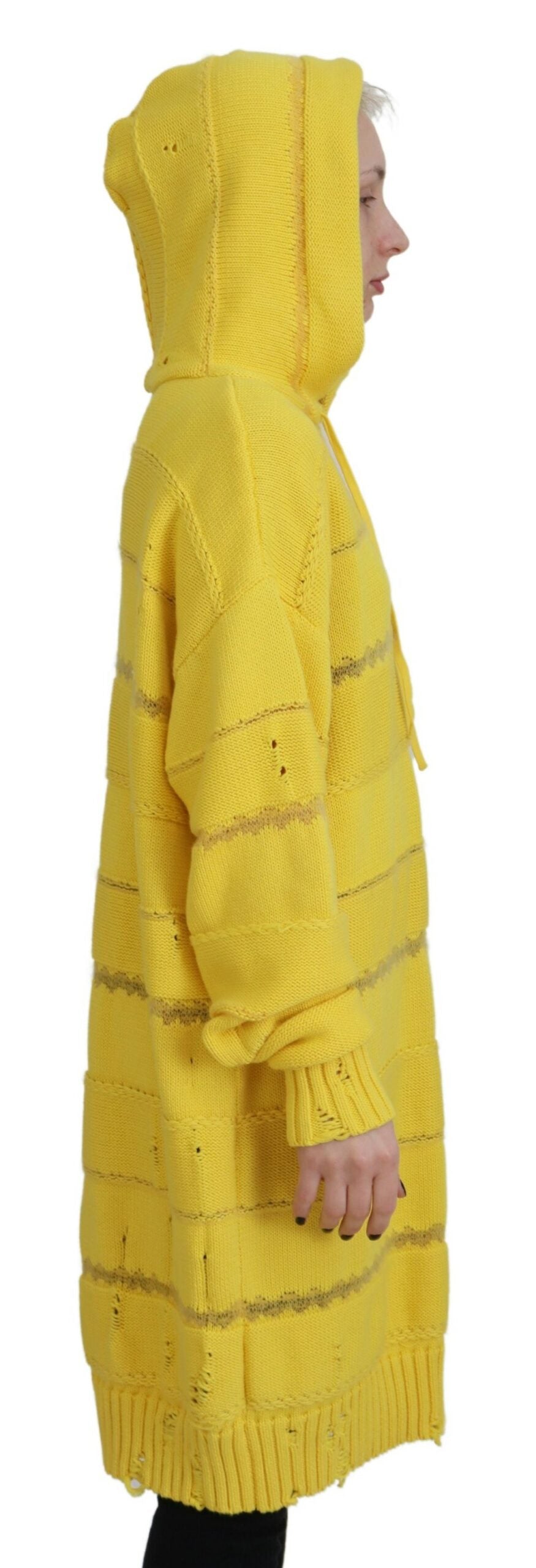 Dsquared² sarı pamuklu örme kapüşonlu üst